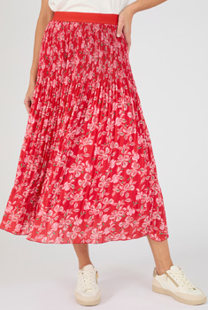 Rok voile stof, onregelmatig geplooid