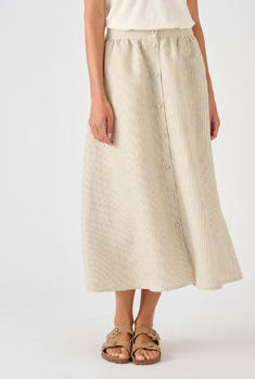 Rok gestreept mix linnen en viscose