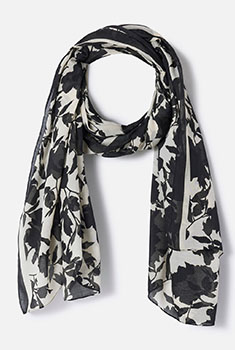 Foulard sjaal contrasterende plantenprint