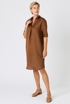 Jurk kaftan mix van linnen