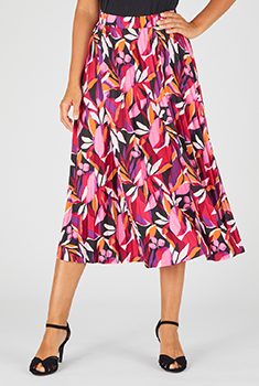 Pull-on rok in plissétricot met stretch