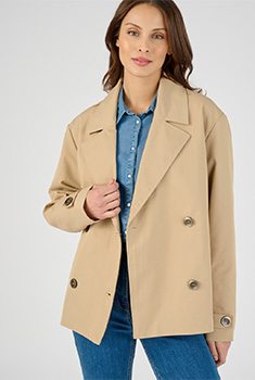 Imperméable court coton mélangé