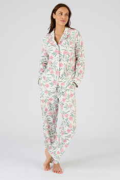 Pyjama van jerseytricot met knopen