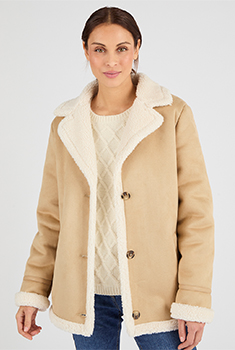 Veste effet peau lainée
