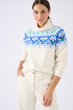 Pull jacquard col roulé Thermolactyl