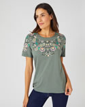 T-shirt impression reliefée pur coton