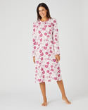 Chemise de nuit maille côtelée, intérieur légèrement gratté