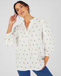 Blouse gaze pur coton brodée