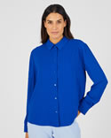 Effen blouse in reliëfstof