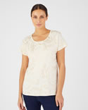 Trui met glanzende print