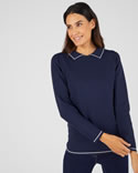 Pull maille serrée col polo