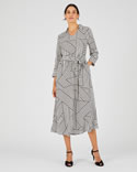 Crêpe jurk met grafische print