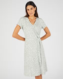Robe effet cache-coeur fibres viscose stretch Lenzing™ EcoVero™