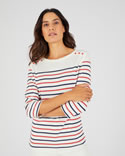 Gestreept T-shirt van interlock mesh