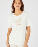 T-shirt motif ton sur ton pailleté