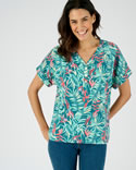 Climatyl vloeiende top, effen of tropische stijl
