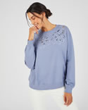 Sweat pur coton brodé