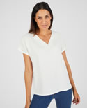 T-shirt van twee materialen