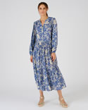 Jurk met lagen vezels pure viscose Lenzing™ Ecovero™