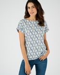 T-shirt met gevlamde botanische print