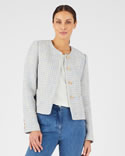 Tweed jasje met ruitjes en glanzende garen