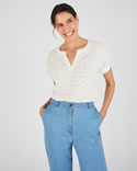 T-shirt maille jacquard fantaisie