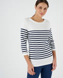 Effen of gestreept T-shirt met 3/4 mouwen