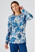 Warm T-shirt in geruwd tricot