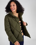 Thermolactyl parka met asymmetrische sluiting