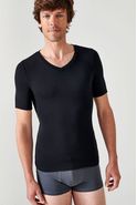 T-shirt met korte mouwen V-hals fijn geribd Thermolactyl Sensiti