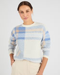 Pull jacquard à carreaux