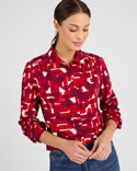 Lenzing(TM) EcoVero(TM) viscosevezel vloeiende gebreide blouse