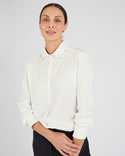Prachtige blouse met juwelenkraag van zuivere viscose