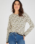 Sweatshirt van jacquardtricot met dierenprint
