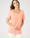 T-shirt détails macramé pur coton