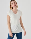 T-shirt brillant *mélange lin et viscose