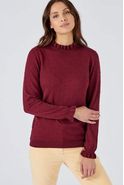 Pull col volanté maille fantaisie fine et chaude