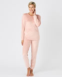 Pyjama velours reliëf met Thermolactyl-label