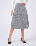 Uitlopende rok in stretch jacquard breisel