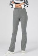 Pull-on broek, wijd model in jacquardtricot met stretch