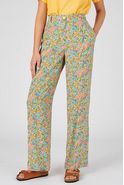 Gebloemde broek in soepele crêpe