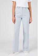 Pantalon large rayé coton mélangé stretch