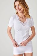 T-shirt met korte mouwen open gebreide Thermolactyl