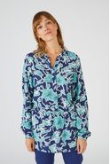 Wijduitlopende tuniek in soepele stof met bloemenprint