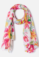 Foulard sjaal voile tropische bloemen.