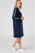 Sweatjurk in katoenmix met contrasterend biesje