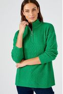 Pull met opstaande kraag in wolmix en Thermolactyl®