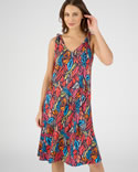 Robe maille stretch tropicale