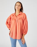 Chemisier brodé voile pur coton