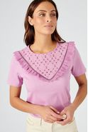 T-shirt pur coton broderie anglaise